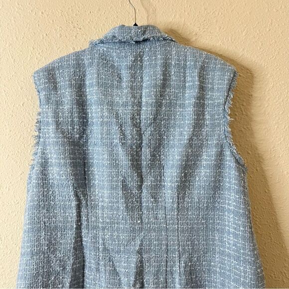 Anthropologie Maeve Sleeveless Tweed Blazer Mini Dress NEW Plus Size 18W in Blue - Picture 10 of 13